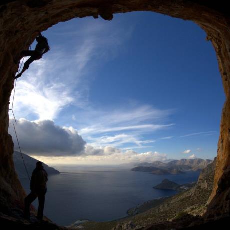 Climbing in Grande Grotta in Kalymnos, KALYMNOS (Island) DODEKANISSOS