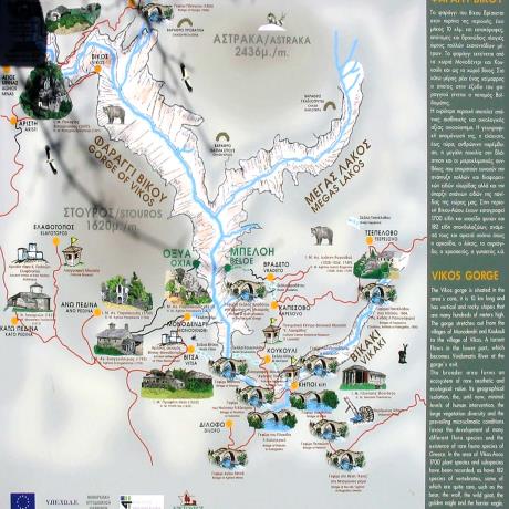Vikos gorge map, VIKOS (Settlement) KENTRIKO ZAGORI