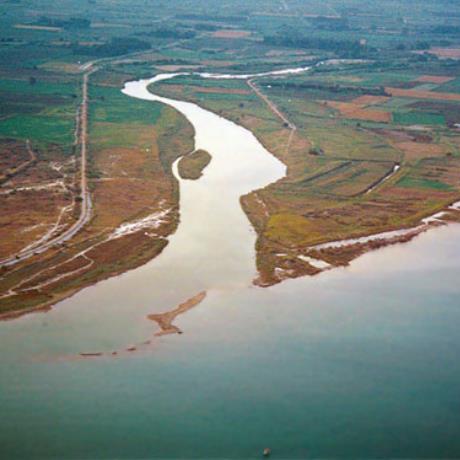 Aerial photo of Evinos' estuaries, EVINOS (River) ETOLOAKARNANIA