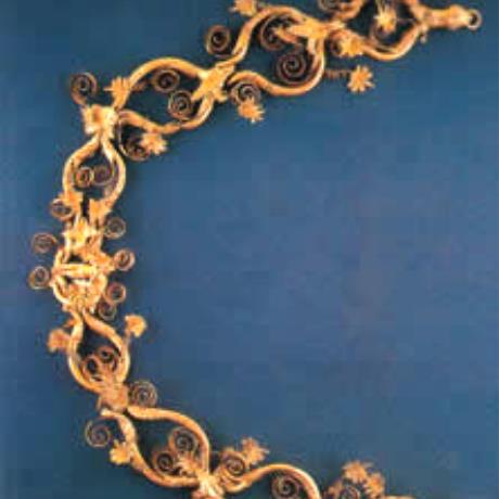 Thermi, a golden necklace found in the ancient cemetery, THERMI (Ancient city) THESSALONIKI