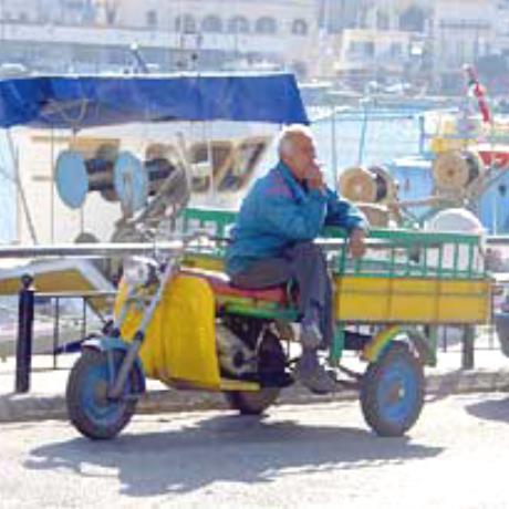 Kalymnos/Pothia, a tricycle at the port, KALYMNOS (Town) DODEKANISSOS