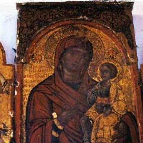 Perachora, triptych icon from Zoodochos Pigi monastery, now kept at the church of Great Archangels, PERACHORA (Settlement) LOUTRAKI-PERACHORA