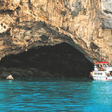 Meganissi, Papanikolis sea cave has a sandy beach inside, MEGANISSI (Island) IONIAN ISLANDS