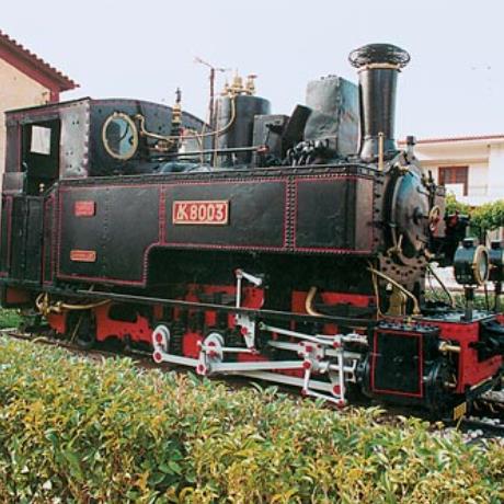 Diakopto, an old steam locomotive of the Railway that via Vouraikos Gorge ends to Kalavryta after crossing 22kms in 70 min., DIAKOPTO (Small town) EGIALIA