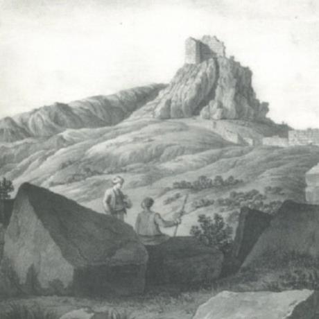 Orchomenos, lithography of the akropolis, ORCHOMENOS (Archaeological site) VIOTIA