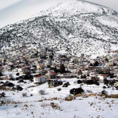 Vilia, covered with snow, VILIA (Small town) ATTIKI
