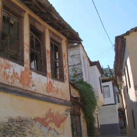 Eleftheroupoli - dilapidated buildings stand next to preserved ones in the old town, ELEFTHEROUPOLI (Small town) KAVALA