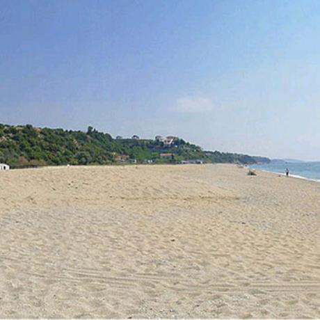 Vrasidas/Nea Peramos, the Sarakina beach, in the so-called Western Coasts, is famous for its golden sand, ELEFTHERES (Port) KAVALA