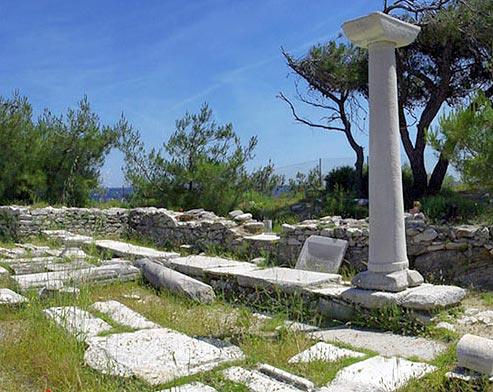 Alyki - a worship place in byzantine era, when the material of the ancient temple was used for building the basilicas ALYKI (Settlement) THASSOS