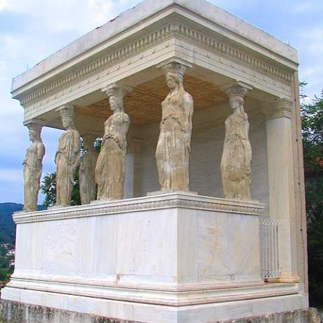 Karyes, replica of Karyatides of Erechtheion of Athens, KARYES (Village) LAKEDEMONA
