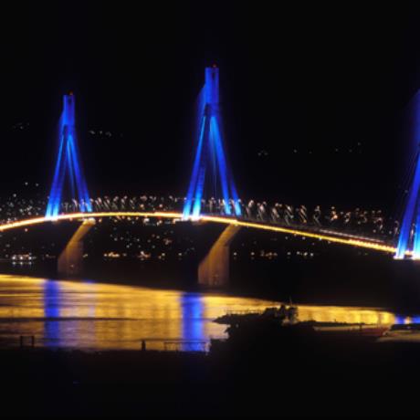 Antirio, a spectacular night view of Rio-Antirio bridge, ANTIRIO (Village) NAFPAKTOS