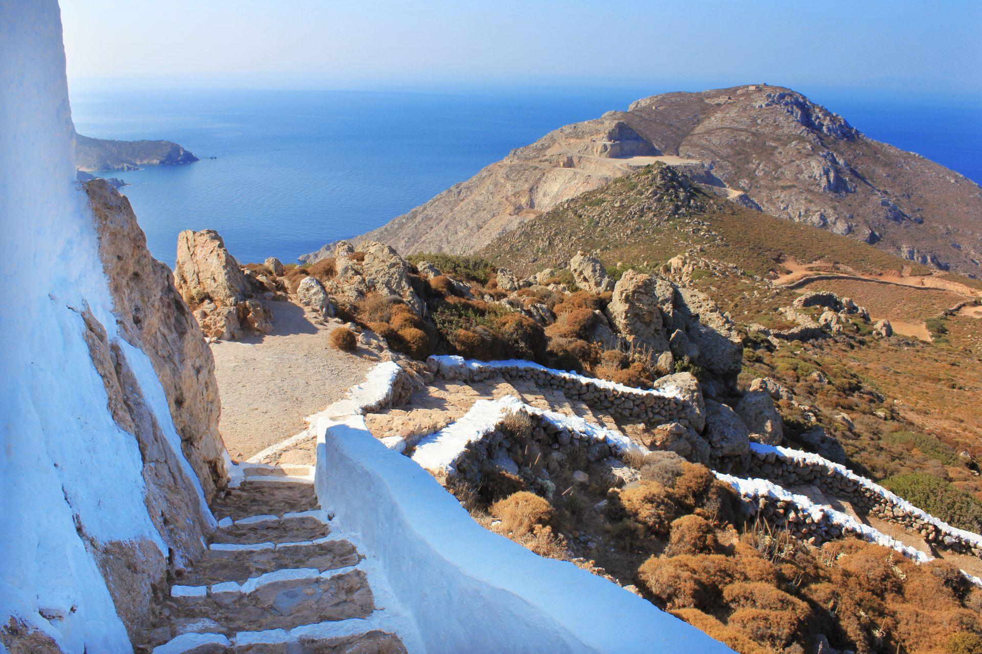 Profitis Elias monastery is located at the highest spot of the island (296 m.) and offers panoramic view PATMOS (Small town) DODEKANISSOS