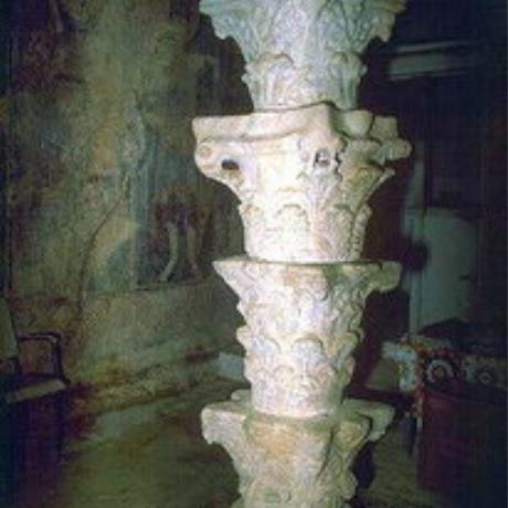 A pillar made of four superimposed Corinthian capitals, Pigi, PIGI (Settlement) KASTELI