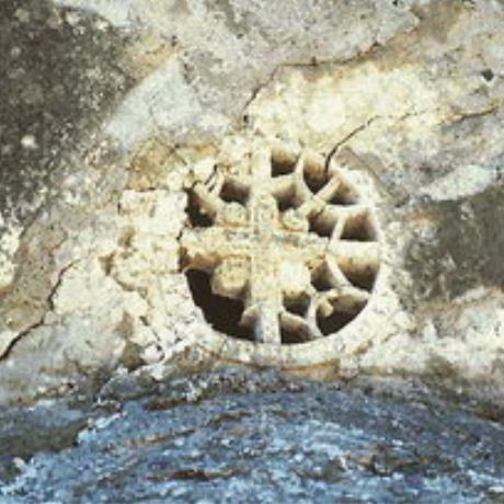 A decorative window of the church of Agio Pnevma Monastery, Kissos, KISSOS (Village) LAMBI