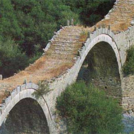 Kipi, one of the picturesque stone bridges spanning the river Voidomatis , KIPI (Village) ZAGORI