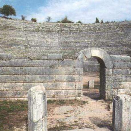 Detail of the theater of Dodone, the Basileios Gate , DODONI (Ancient city) IOANNINA