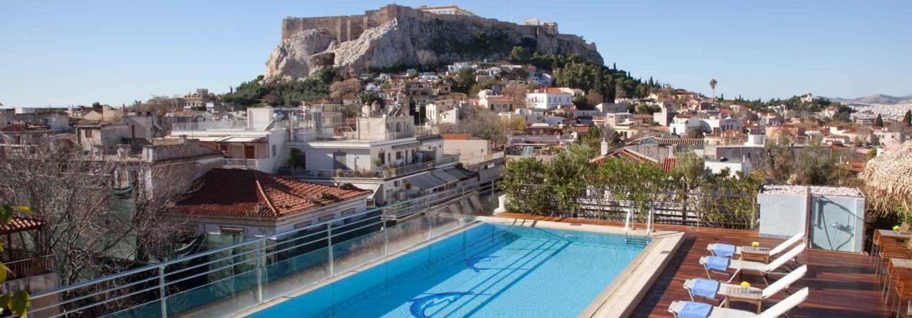 Acropolis view Roof top Swimming pool