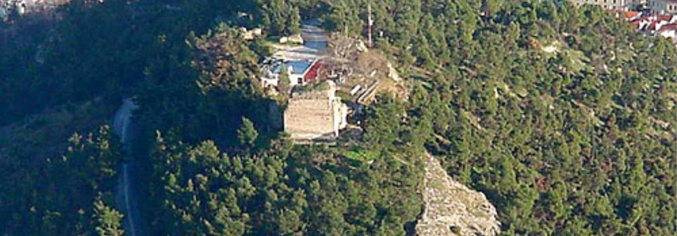 Byzantine Acropolis of Serres, an aerial photo of Koulas hill where it is built