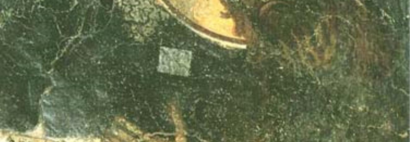 Αγιος Ιωάννης. Τοιχογραφία από την κόγχη του ναού του Αγίου Γεωργίου στον Μέρωνα Αμαρίου (ΙΓ΄ αιώνας)