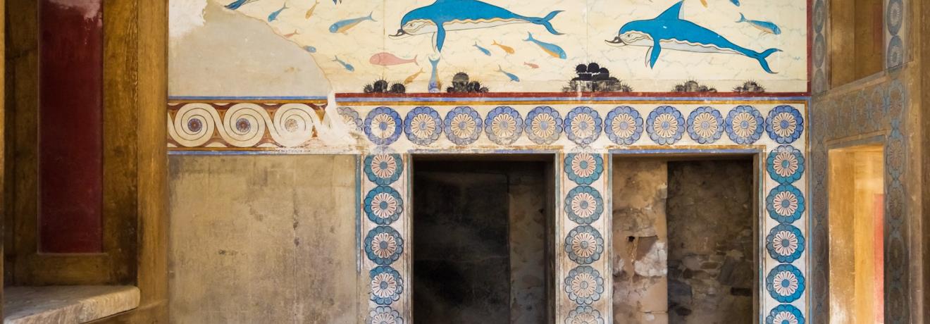 Dolphins fresco in the Palace of Knossos