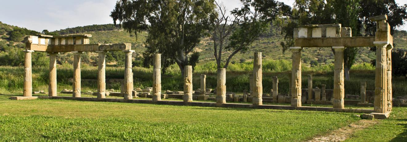 The temple of Artemis, a doric prostyle temple, is one of the monuments that are located within the Sanctuary of the Brauronian Artemis.
