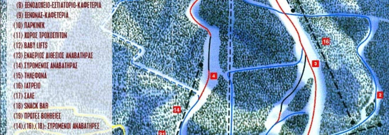 A map of the ski centre area