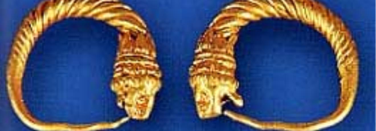 Gold earrings, Archaeological Museum of Abdera
