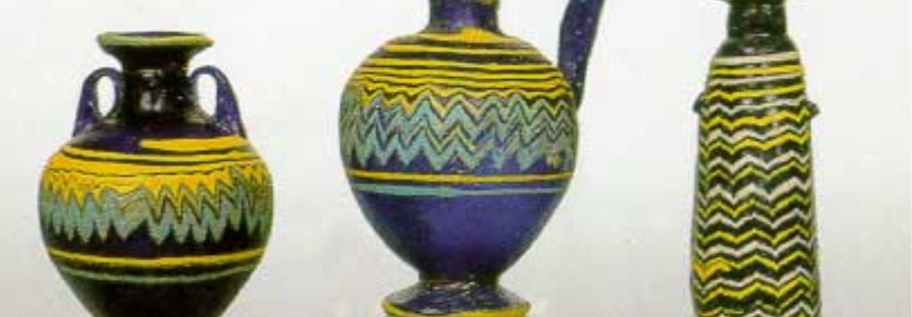 Glass perfume pots, 5th-4th century B.C, Archaeological Museum of Abdera